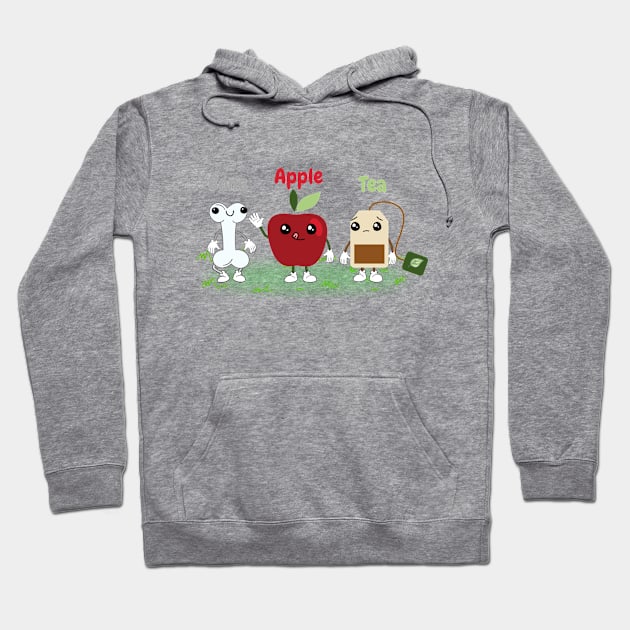 Bone apple tea funny cute fruit design Hoodie by FRH Design